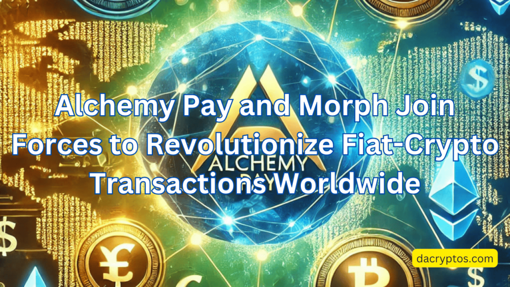 Alchemy Pay and Morph logos connected by a blockchain network, symbolizing global fiat-to-crypto integration.