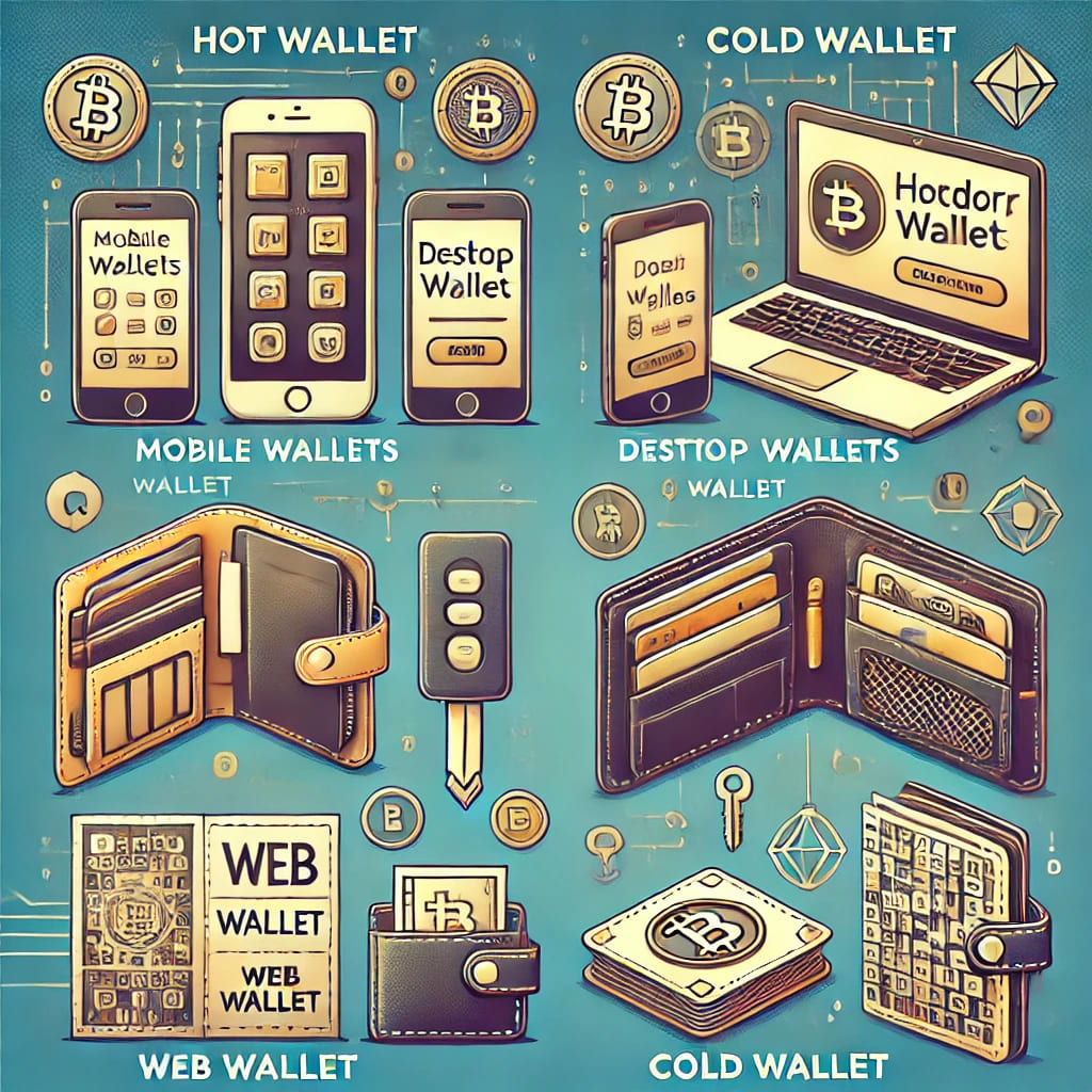 Comparison of hot wallet vs. cold wallet for buying and storing cryptocurrency.