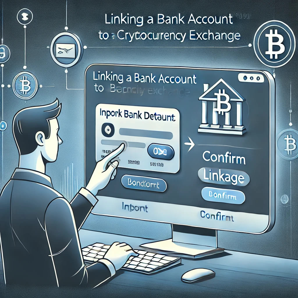 Linking a bank account to deposit funds into a crypto exchange