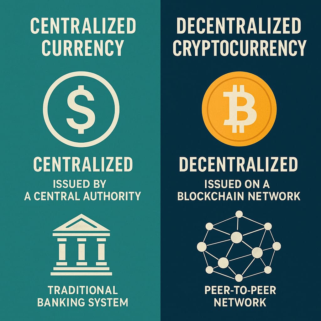 centralized-vs-decentralized-currency centralized banking system vs decentralized cryptocurrency network