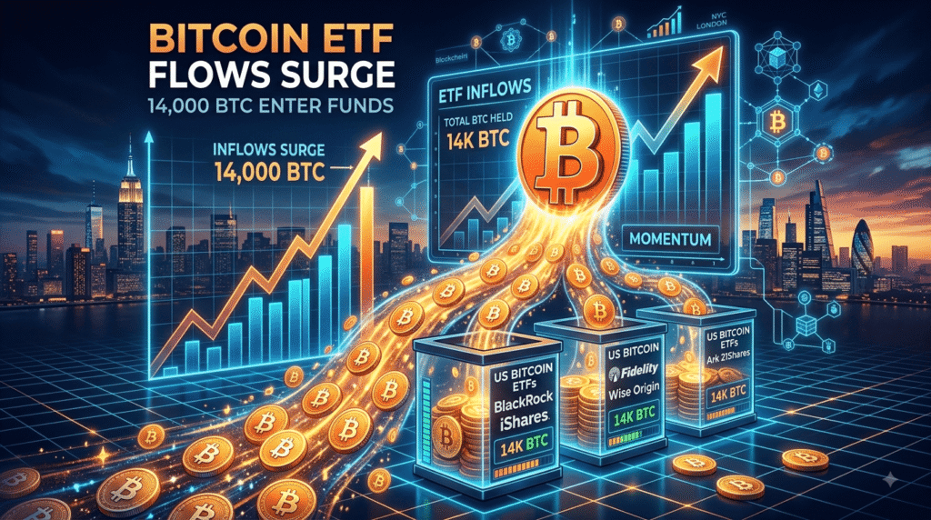Bitcoin ETF Flows Surge as 14,000 BTC Enter Funds