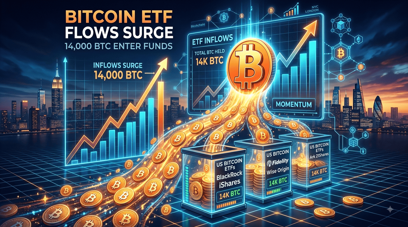 Bitcoin ETF Flows Surge as 14,000 BTC Enter Funds