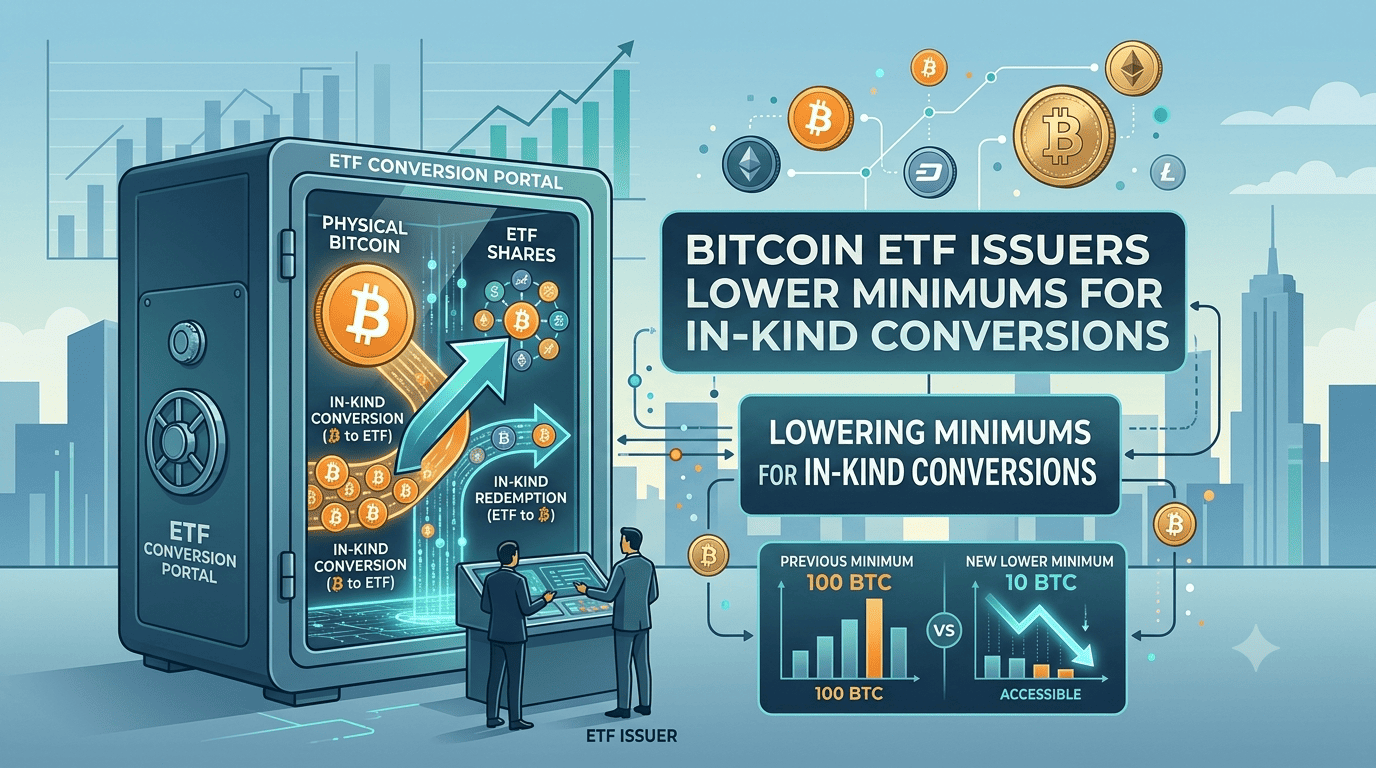 Bitcoin ETF Issuers Lower Minimums for In-Kind Conversions