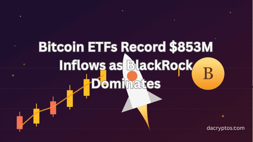 Bitcoin ETFs Record $853M Inflows as BlackRock Dominates
