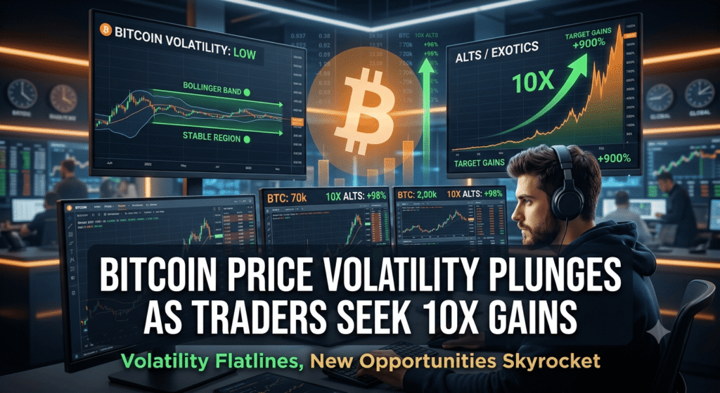 Bitcoin Price Volatility Plunges as Traders Seek 10x Gains