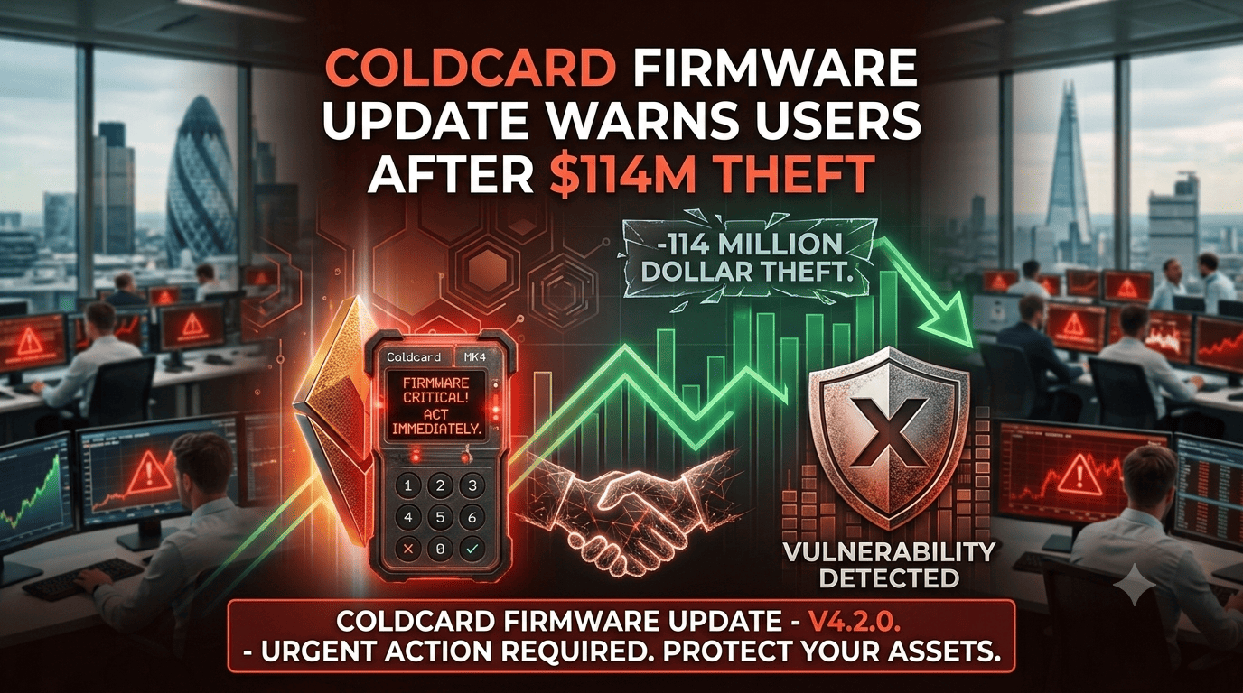 Coldcard firmware update warns users after $114M theft