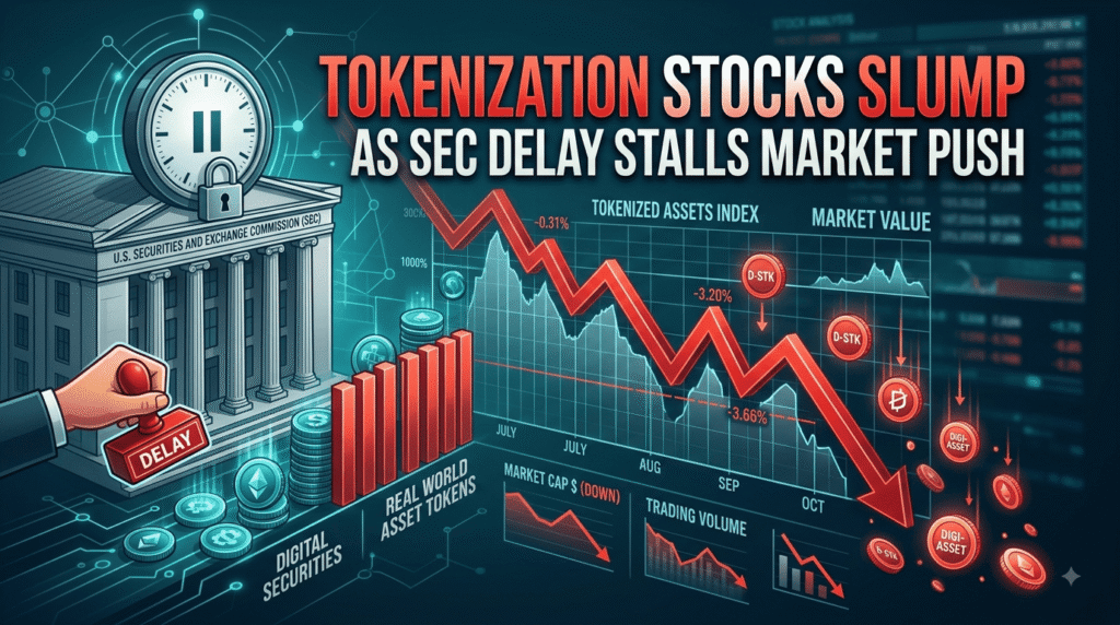 Tokenization stocks slump as SEC delay stalls market push