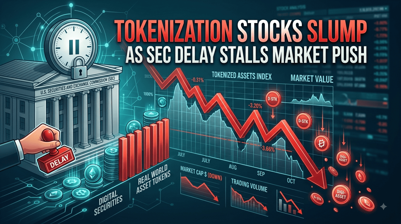 Tokenization stocks slump as SEC delay stalls market push