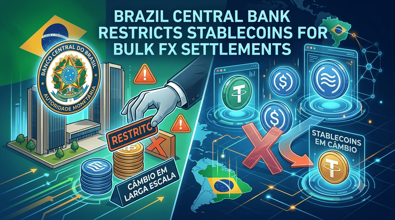 Brazil Central Bank Restricts Stablecoins for Bulk FX Settlements