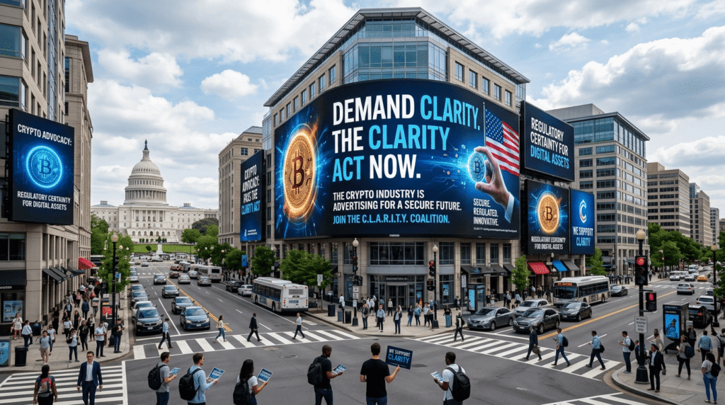 Crypto Industry Launches Major Ad Blitz for CLARITY Act