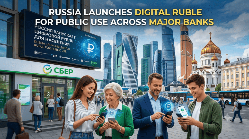 Russia Launches Digital Ruble for Public Use Across Major Banks