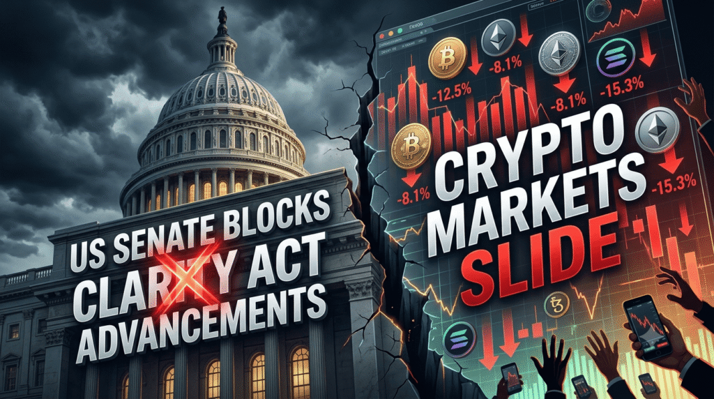 US Senate Blocks CLARITY Act Advancements as Crypto Markets Slide